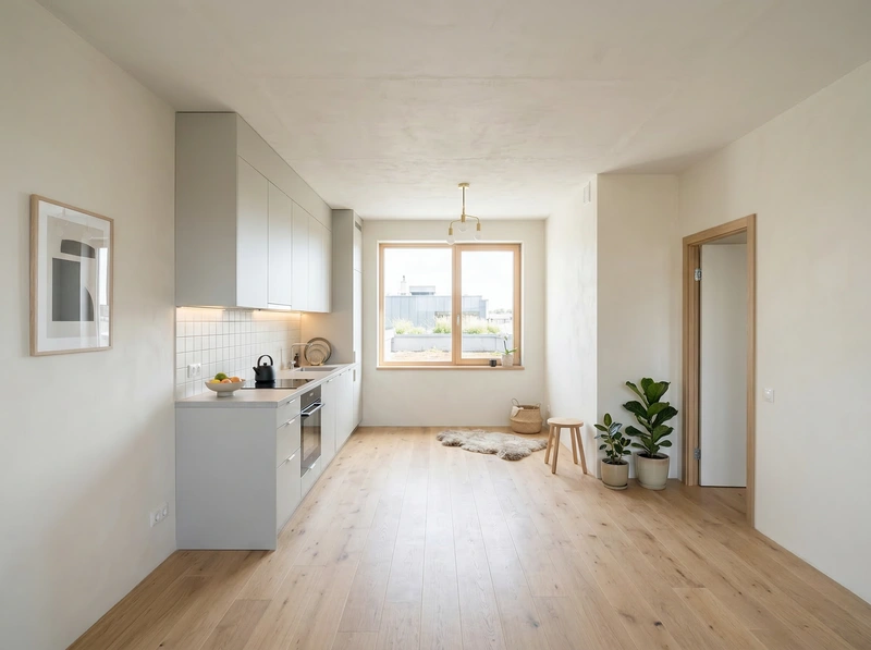 Дизайн кухни в стиле Сканди — фото интерьера от нейросети RoomGPT