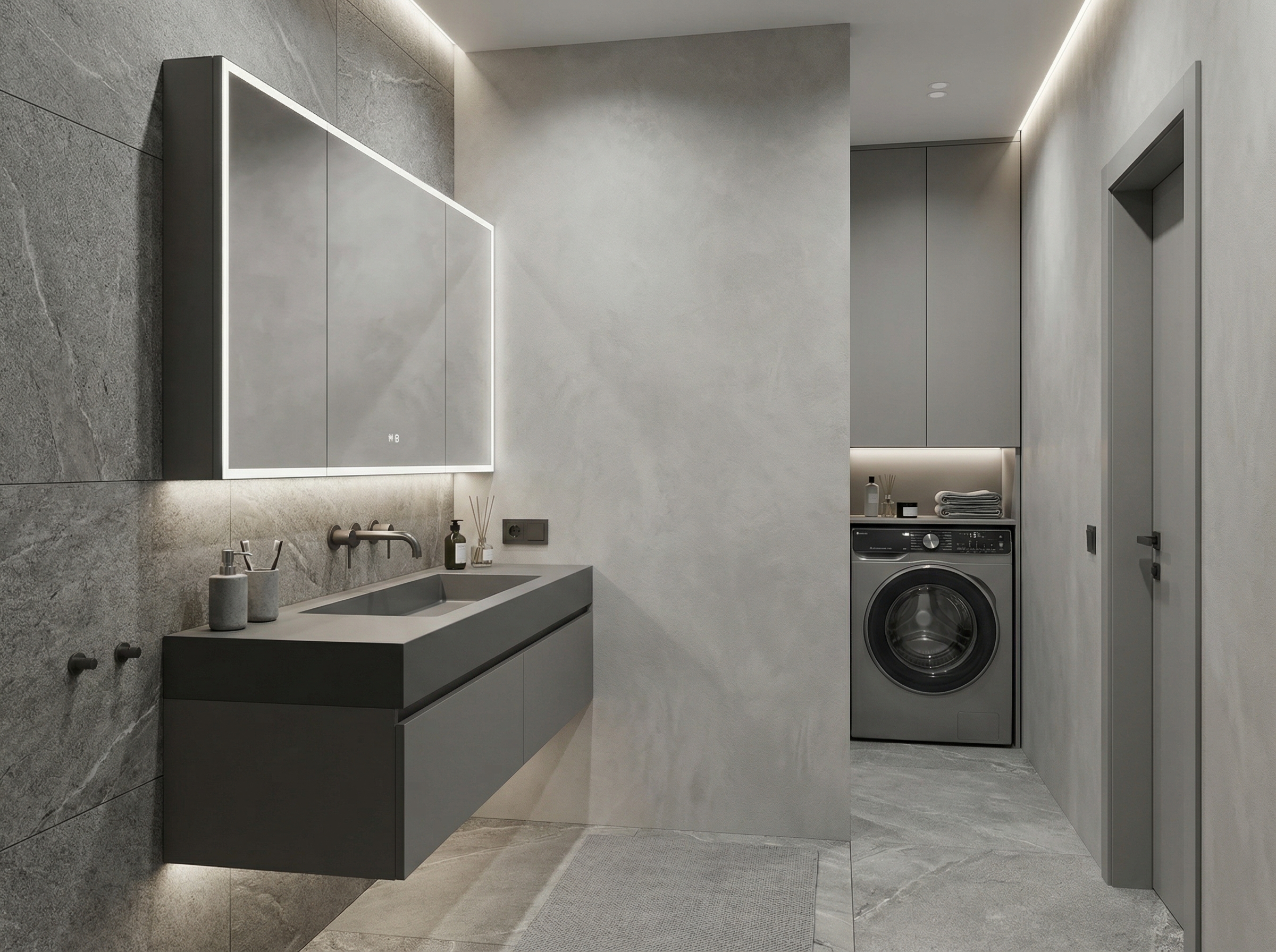 Дизайн ванной в стиле Минимализм — фото интерьера от нейросети RoomGPT