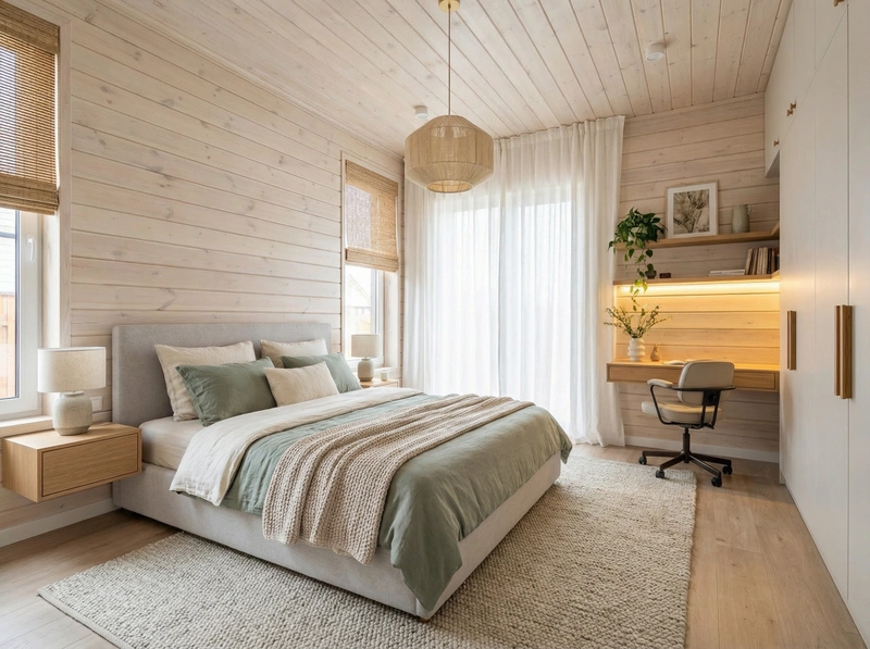 Дизайн интерьера в стиле Сканди — Спальня от нейросети RoomGPT