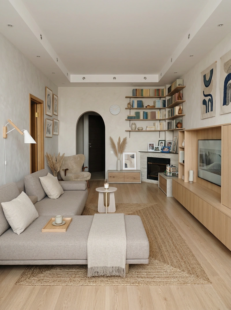 Дизайн интерьера в стиле Сканди — Гостиная от нейросети RoomGPT