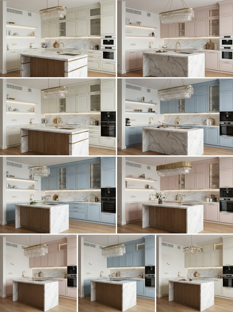 Дизайн интерьера в стиле Неоклассика — Кухня от нейросети RoomGPT