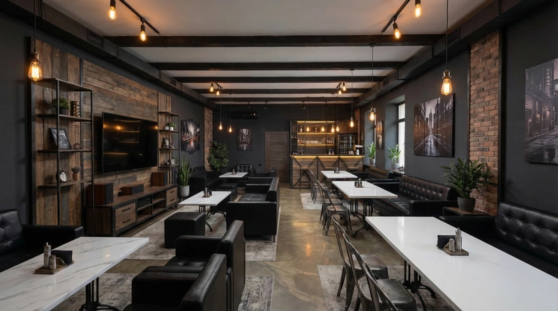 Дизайн интерьера в стиле Лофт — Гостиная от нейросети RoomGPT