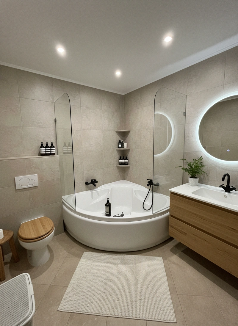 Дизайн интерьера в стиле Сканди — Ванная от нейросети RoomGPT