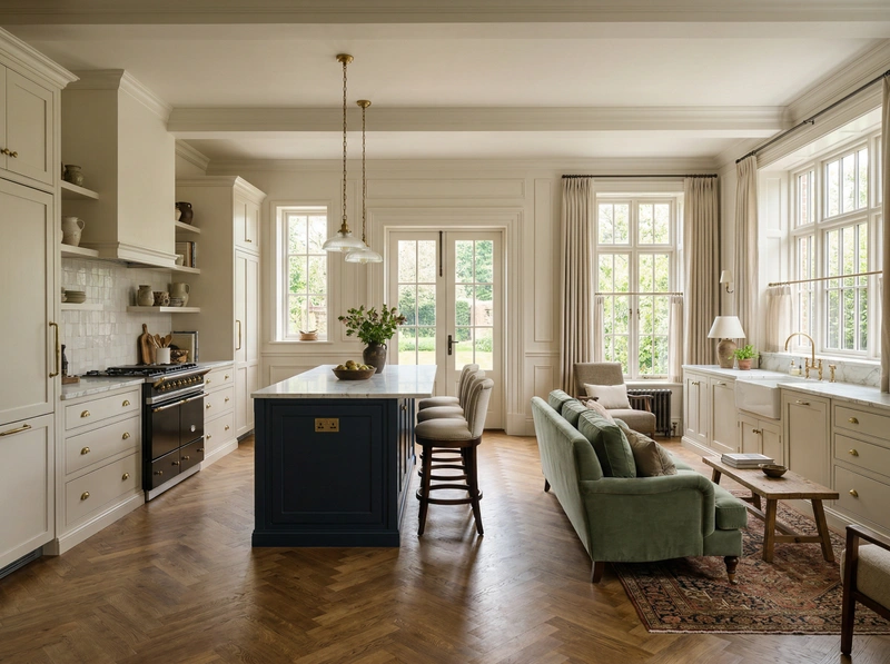 Дизайн кухни в стиле Классика — фото интерьера от нейросети RoomGPT