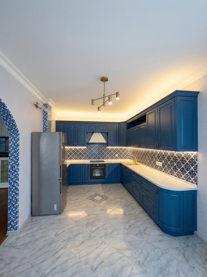 Дизайн кухни в стиле Британский — фото интерьера от нейросети RoomGPT