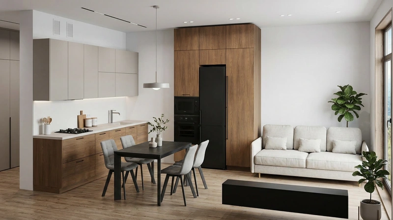 Дизайн интерьера в стиле Сканди — Гостиная от нейросети RoomGPT