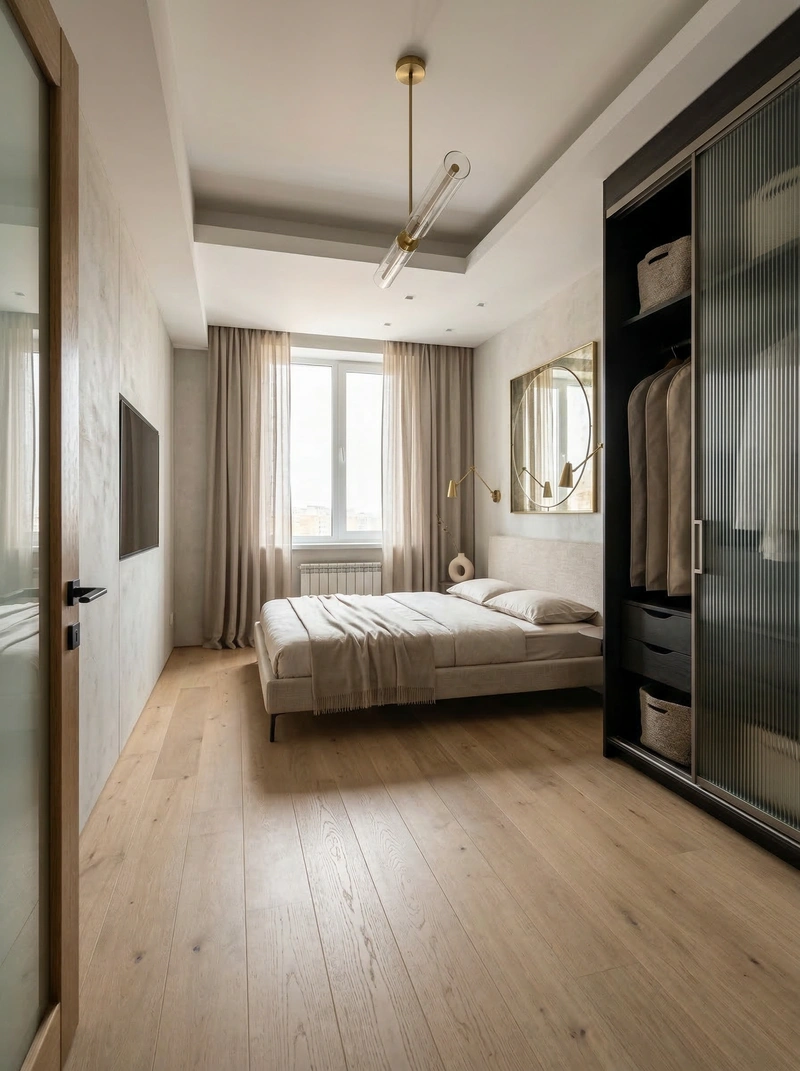 Дизайн интерьера в стиле Минимализм — Спальня от нейросети RoomGPT