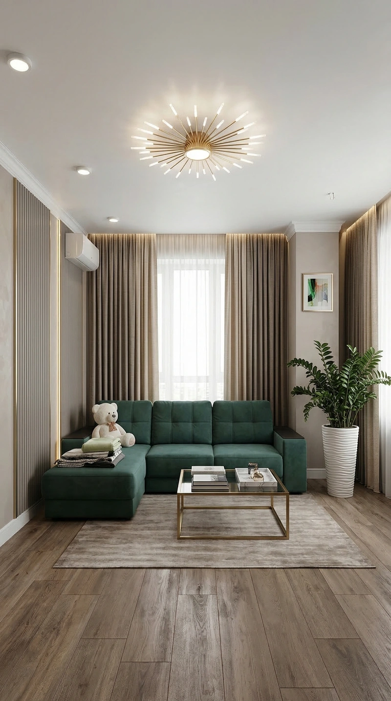 Дизайн гостиной в стиле Контемпорари — фото интерьера от нейросети RoomGPT