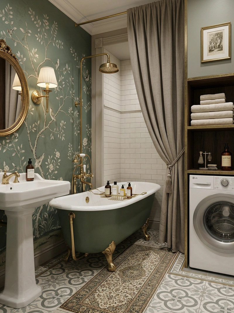 Дизайн интерьера в стиле Классика — Ванная от нейросети RoomGPT