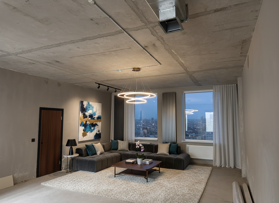 Дизайн гостиной в стиле Контемпорари — фото интерьера от нейросети RoomGPT