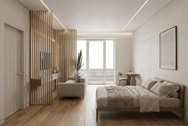 Дизайн интерьера в стиле Минимализм — Гостиная от нейросети RoomGPT