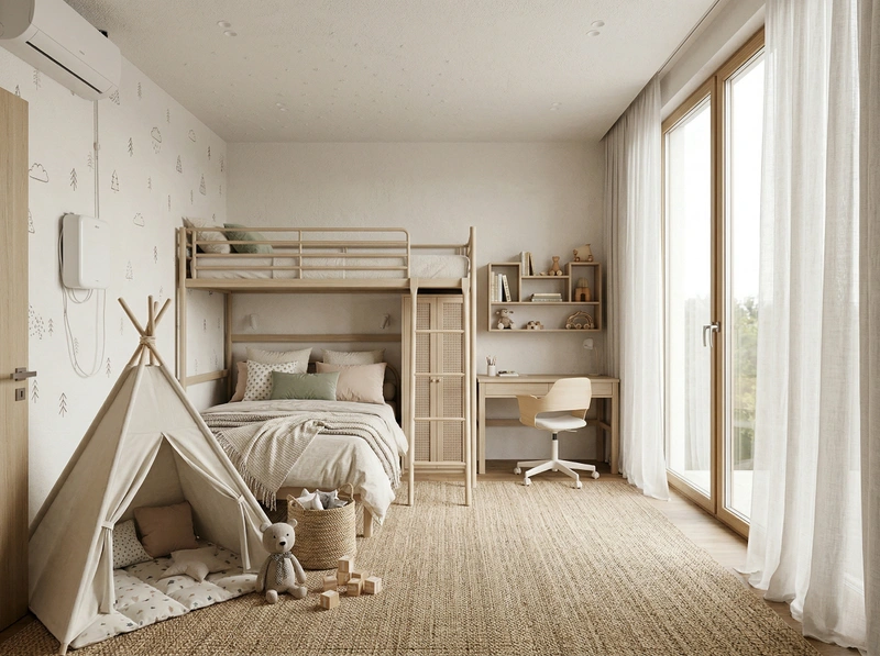 Дизайн детской в стиле Хюгге — фото интерьера от нейросети RoomGPT
