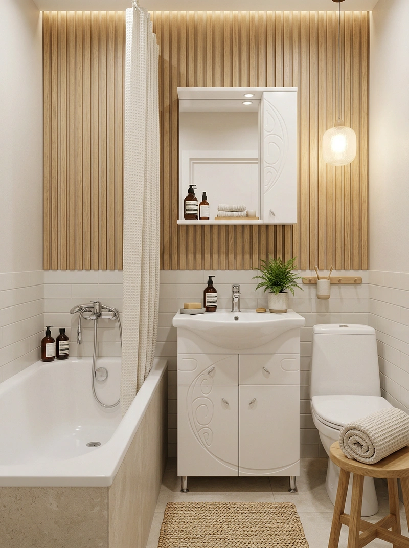 Дизайн интерьера в стиле Хюгге — Ванная от нейросети RoomGPT