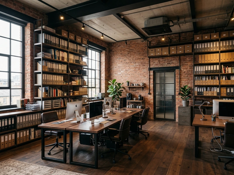 Дизайн интерьера в стиле Лофт — Кабинет от нейросети RoomGPT