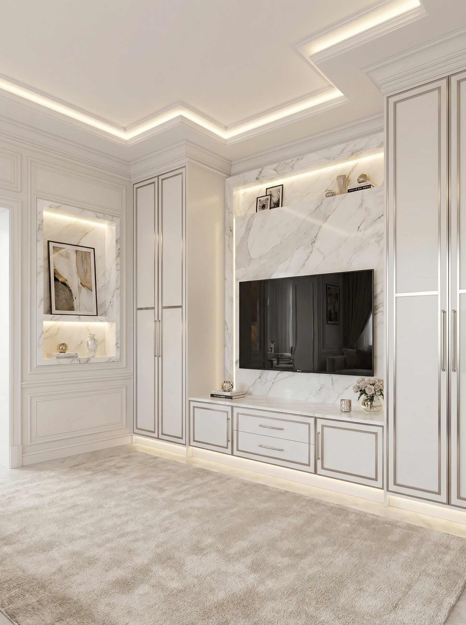 Дизайн гостиной в стиле Классика — фото интерьера от нейросети RoomGPT