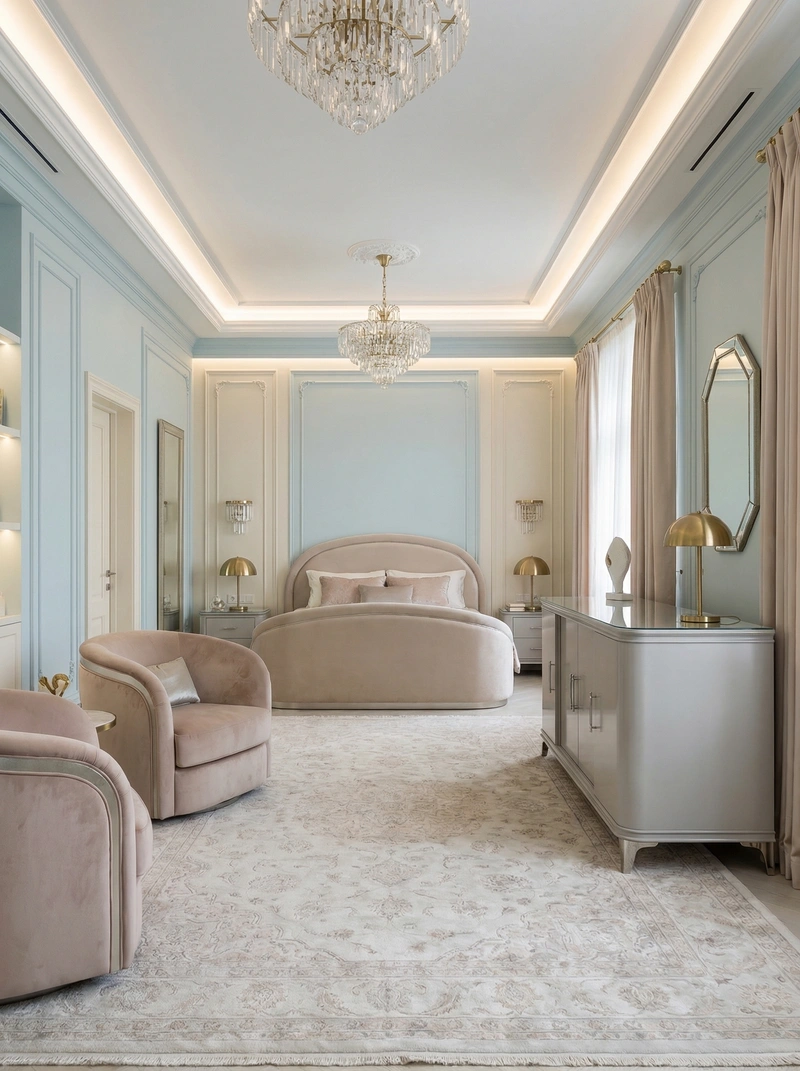 Дизайн интерьера в стиле Неоклассика — Спальня от нейросети RoomGPT