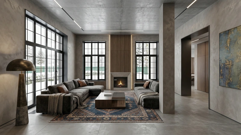 Дизайн интерьера в стиле Контемпорари — Гостиная от нейросети RoomGPT