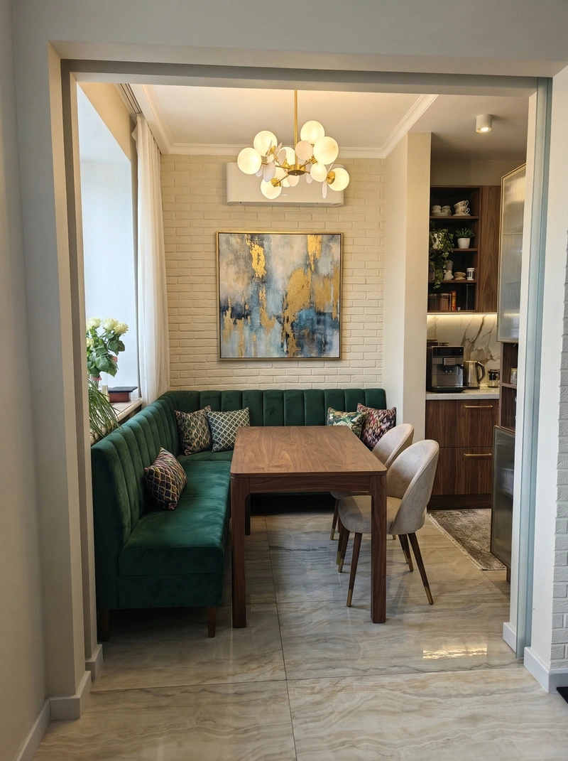 Дизайн интерьера в стиле Эклектика — Кухня от нейросети RoomGPT