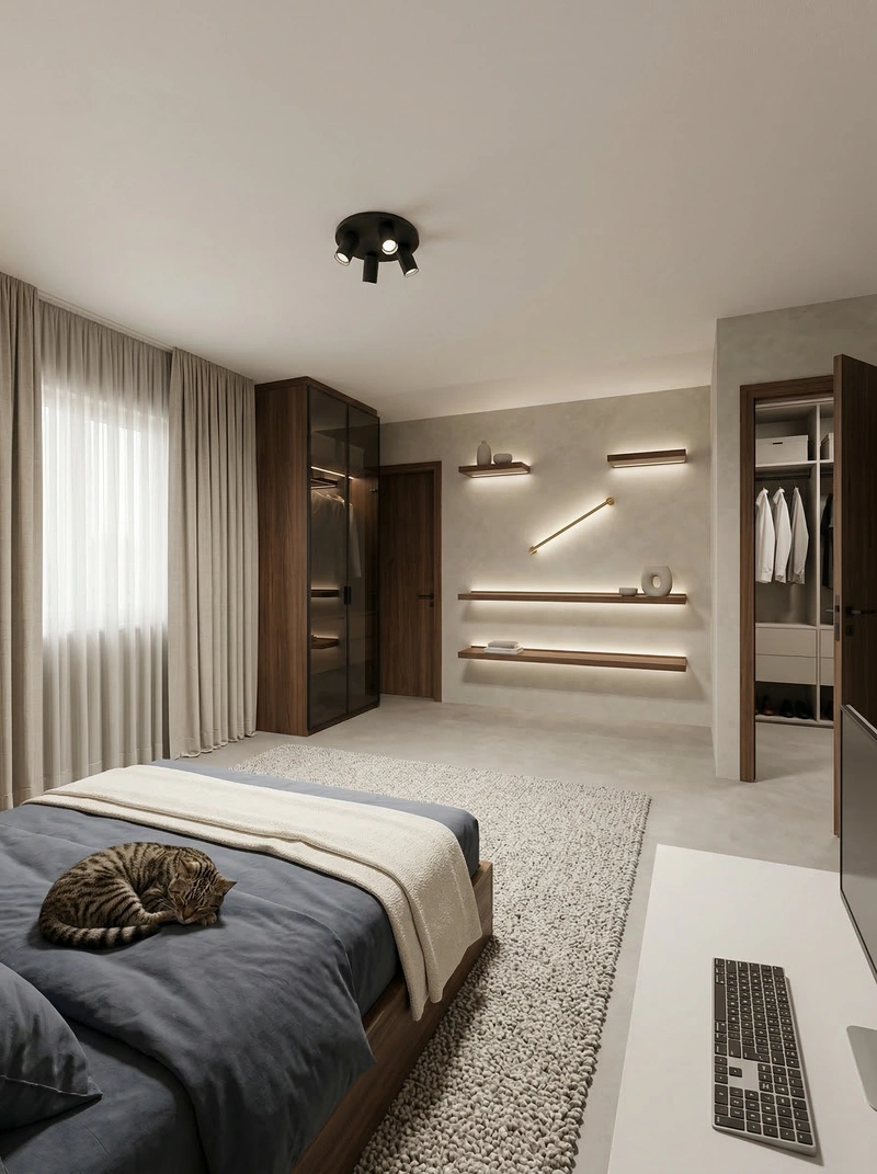 Дизайн интерьера в стиле Минимализм — Спальня от нейросети RoomGPT