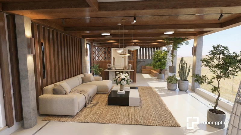 Дизайн интерьера в стиле Сканди — Гостиная от нейросети RoomGPT