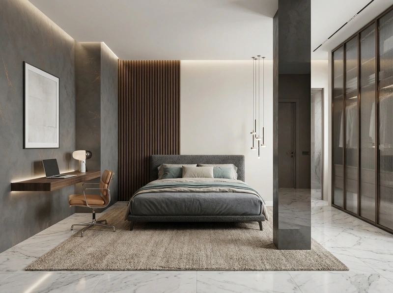 Дизайн интерьера в стиле Минимализм — Спальня от нейросети RoomGPT