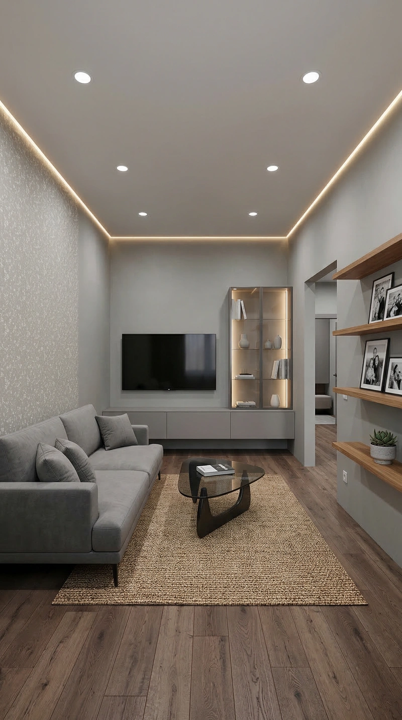 Дизайн интерьера в стиле Минимализм — Гостиная от нейросети RoomGPT