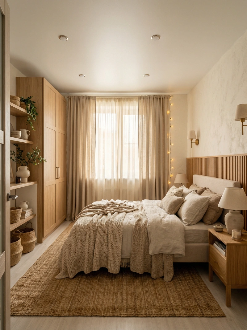 Дизайн интерьера в стиле Хюгге — Спальня от нейросети RoomGPT