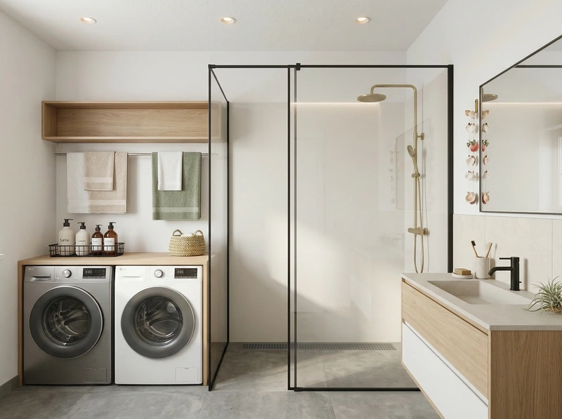 Дизайн ванной в стиле Сканди — фото интерьера от нейросети RoomGPT