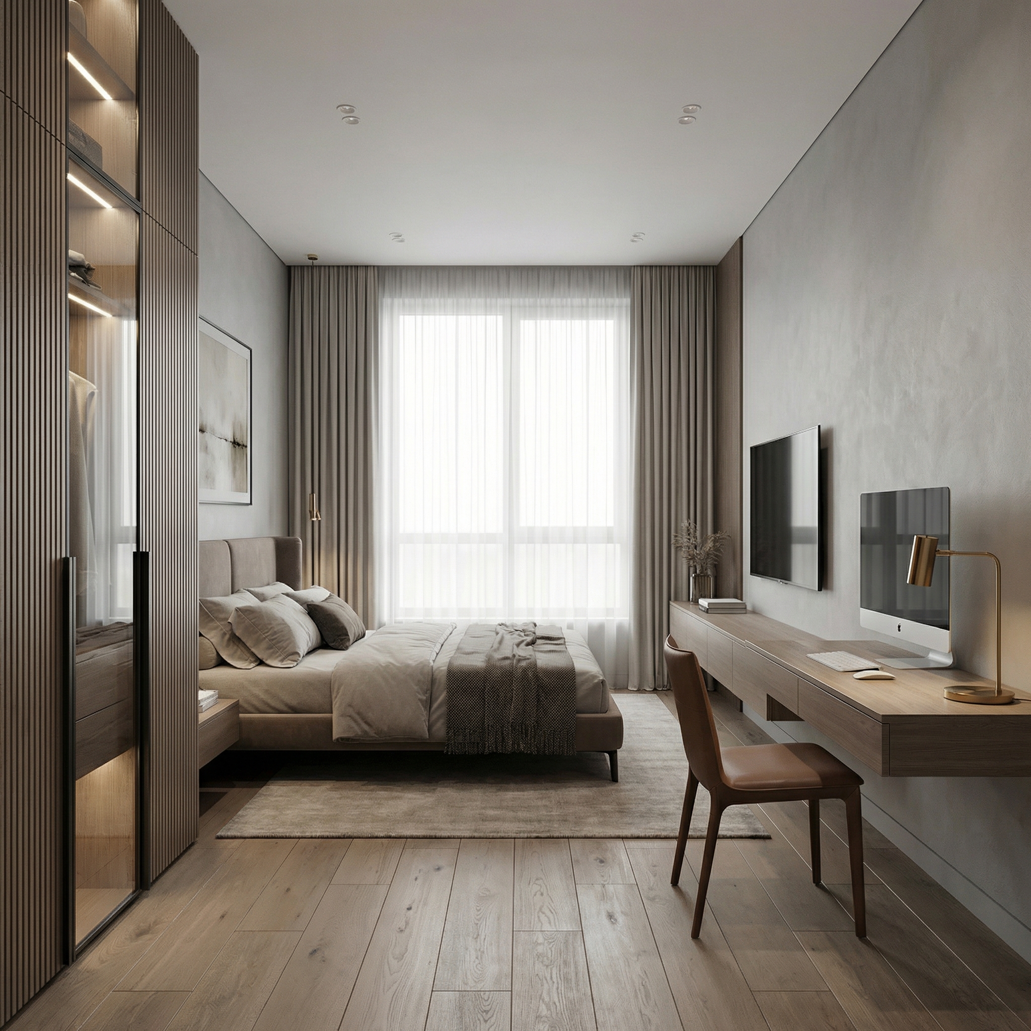 Дизайн спальни в стиле Минимализм — фото интерьера от нейросети RoomGPT