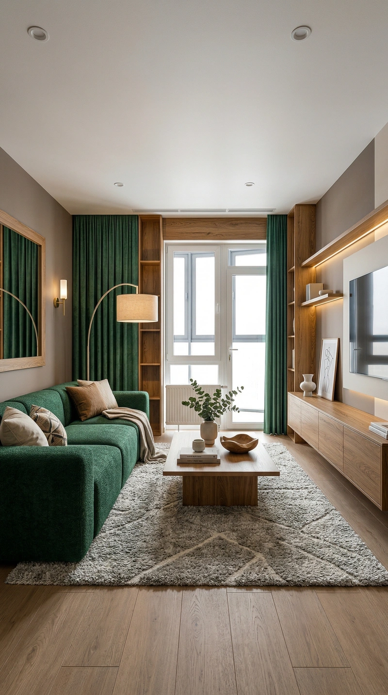 Дизайн гостиной в стиле Сканди — фото интерьера от нейросети RoomGPT