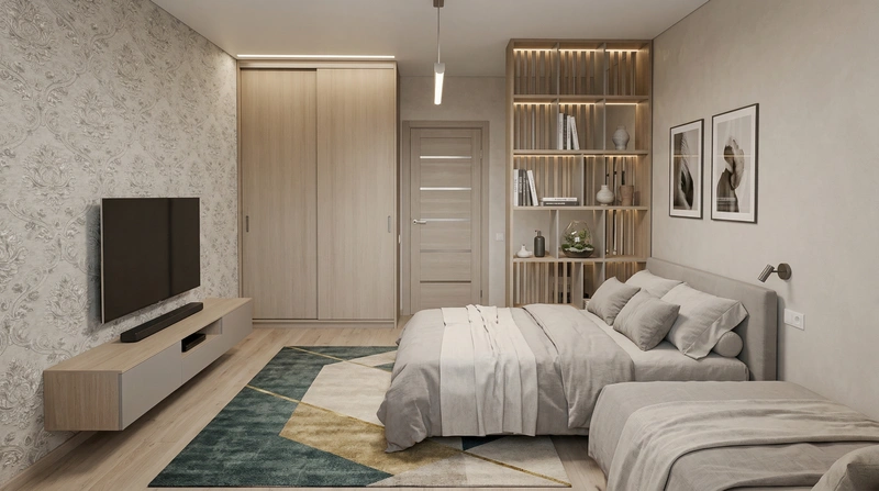 Дизайн спальни в стиле Минимализм — фото интерьера от нейросети RoomGPT