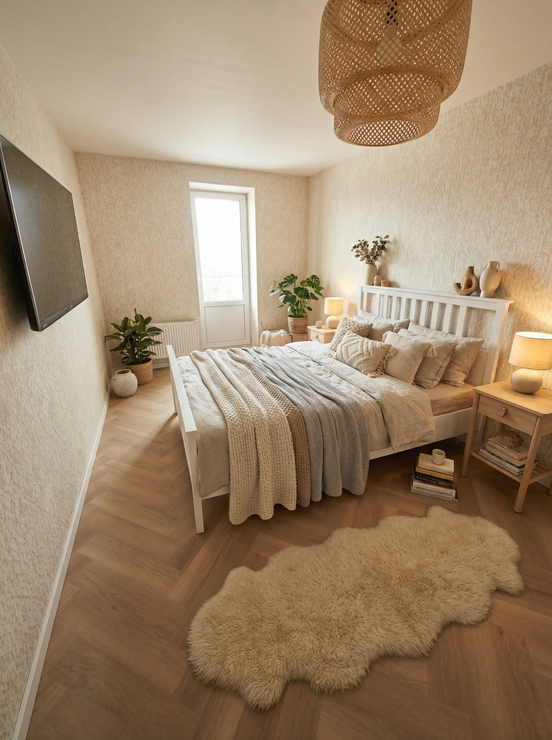 Дизайн интерьера в стиле Хюгге — Спальня от нейросети RoomGPT