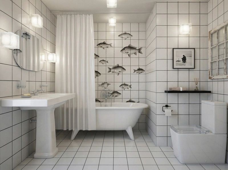 Дизайн ванной в стиле Без стиля — фото интерьера от нейросети RoomGPT
