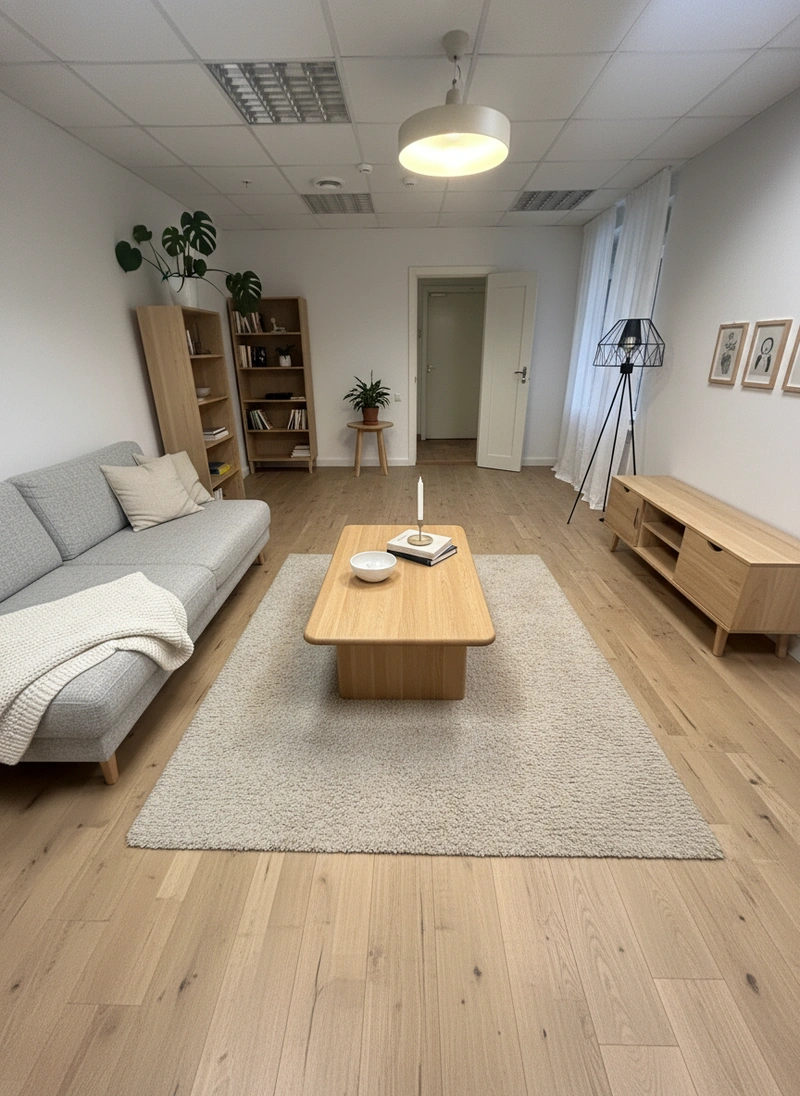 Дизайн интерьера в стиле Хюгге — Гостиная от нейросети RoomGPT