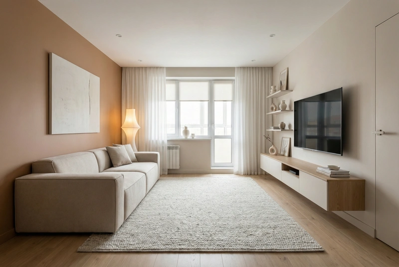 Дизайн гостиной в стиле Минимализм — фото интерьера от нейросети RoomGPT