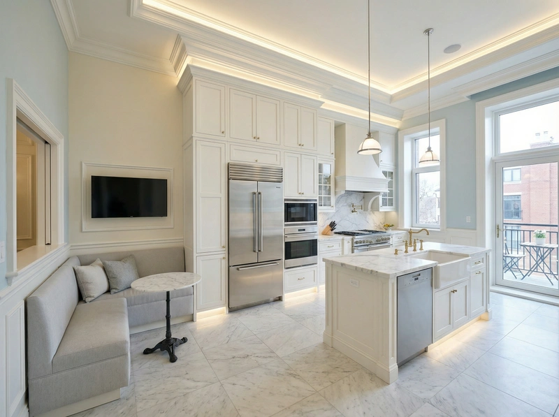 Дизайн интерьера в стиле Классика — Кухня от нейросети RoomGPT