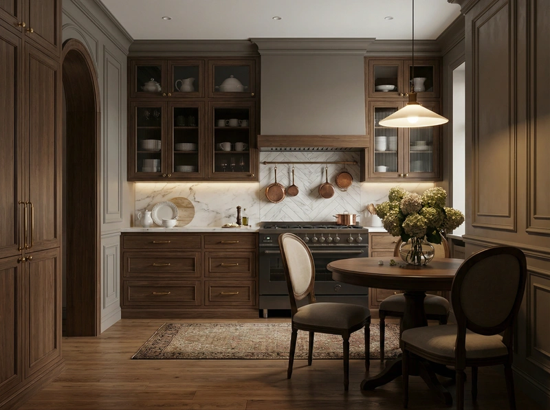 Дизайн интерьера в стиле Классика — Кухня от нейросети RoomGPT