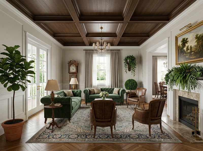 Дизайн интерьера в стиле Классика — Гостиная от нейросети RoomGPT