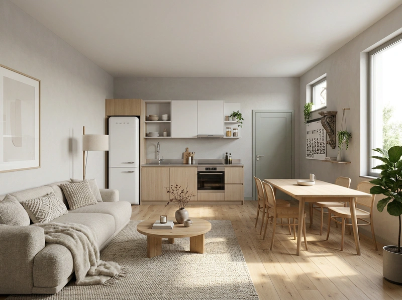 Дизайн интерьера в стиле Хюгге — Гостиная от нейросети RoomGPT