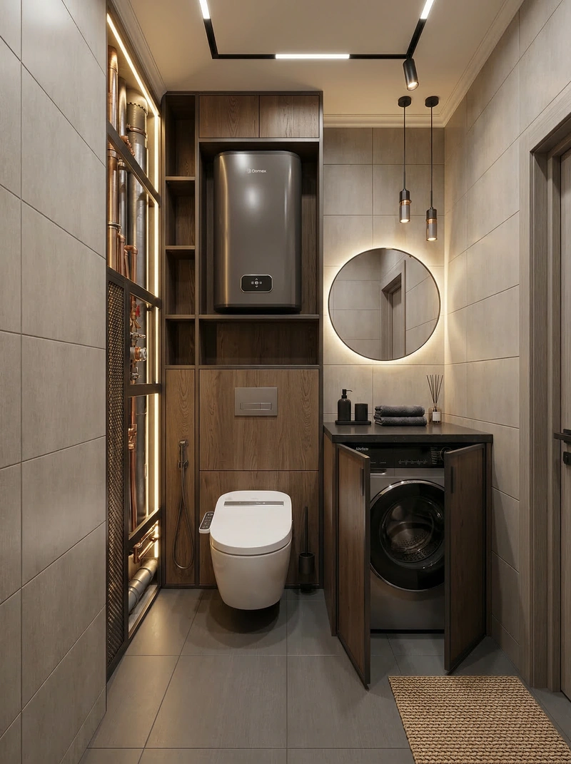 Дизайн интерьера в стиле Лофт — Ванная от нейросети RoomGPT