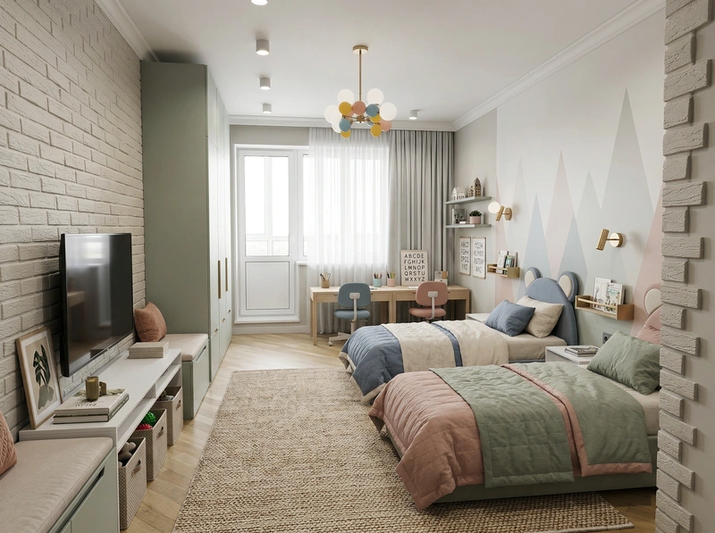 Дизайн интерьера в стиле Контемпорари — Детская от нейросети RoomGPT