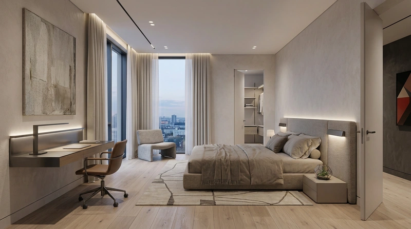 Дизайн спальни в стиле Минимализм — фото интерьера от нейросети RoomGPT