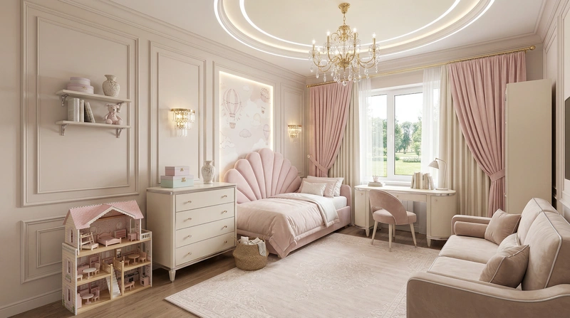 Дизайн интерьера в стиле Неоклассика — Детская от нейросети RoomGPT