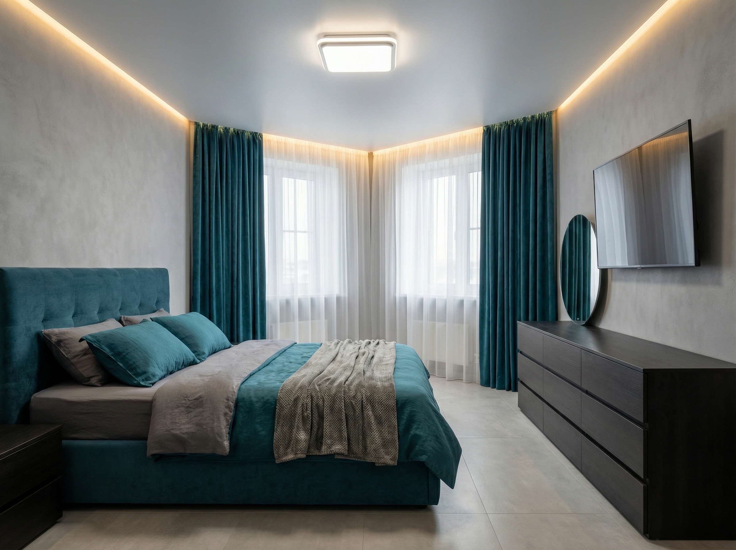 Дизайн спальни в стиле Минимализм — фото интерьера от нейросети RoomGPT