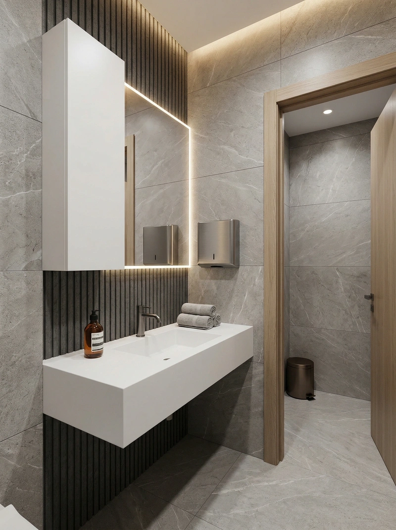 Дизайн ванной в стиле Минимализм — фото интерьера от нейросети RoomGPT