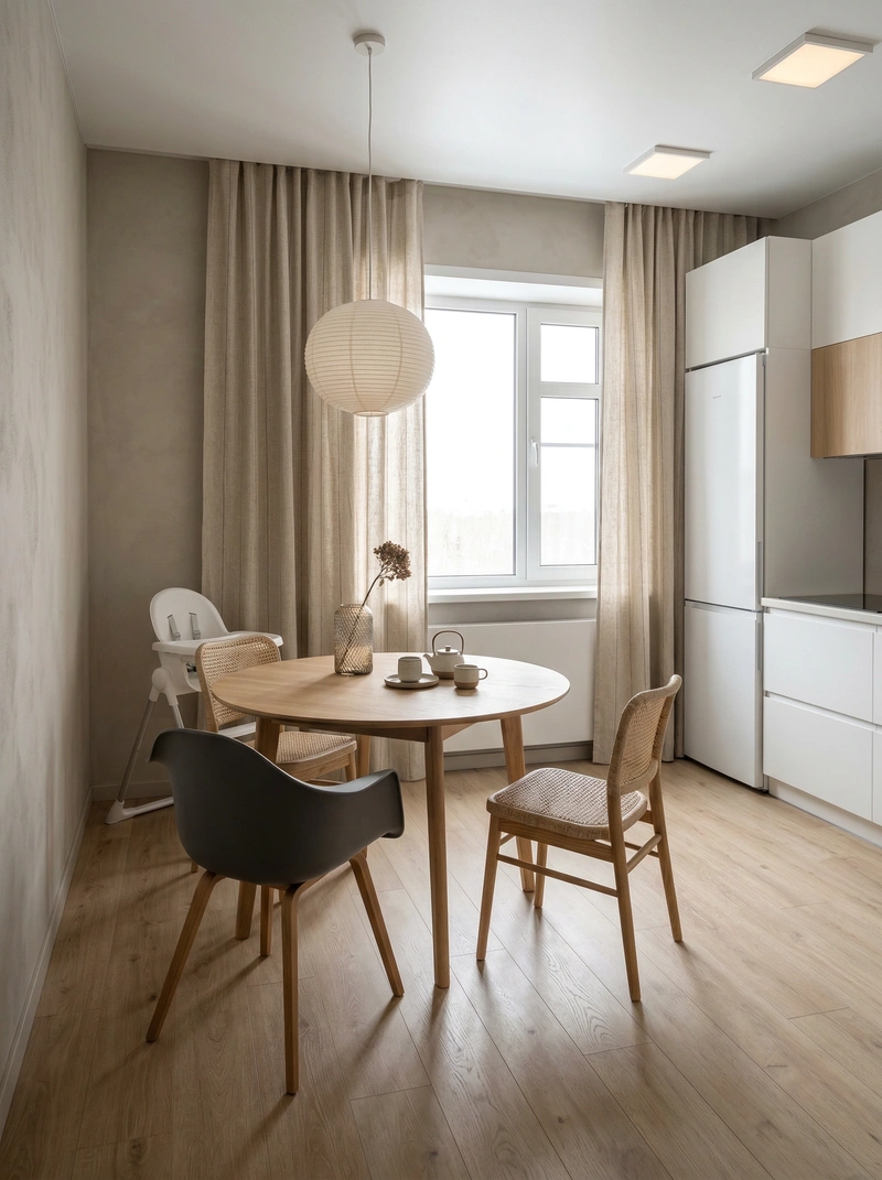 Дизайн кухни в стиле Japandi — фото интерьера от нейросети RoomGPT