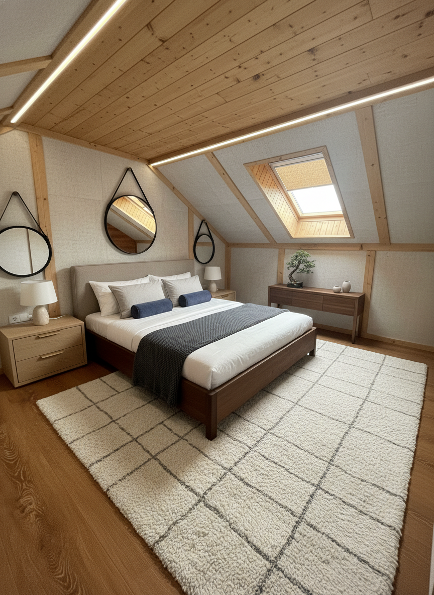 Дизайн спальни в стиле Japandi — фото интерьера от нейросети RoomGPT