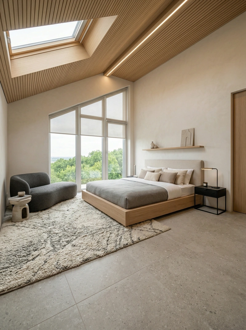 Дизайн спальни в стиле Минимализм — фото интерьера от нейросети RoomGPT