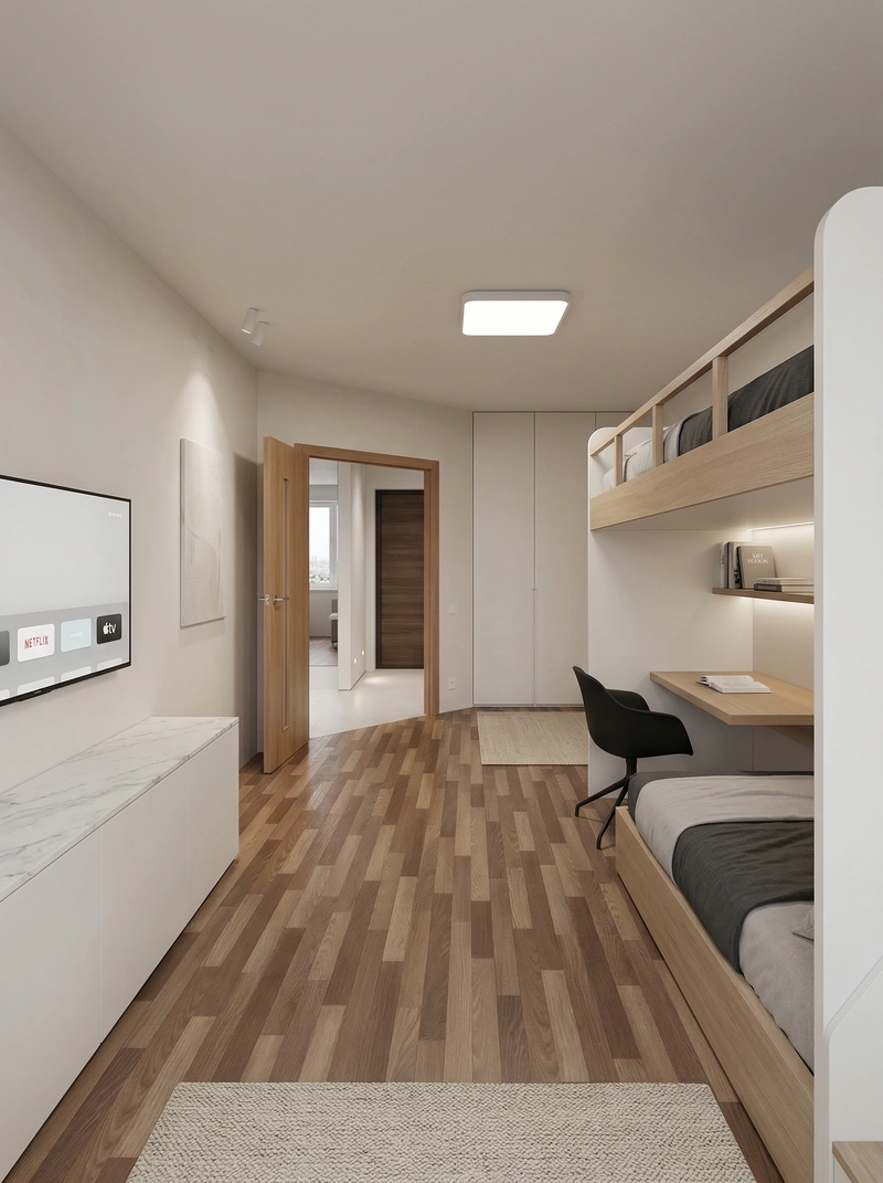 Дизайн интерьера в стиле Минимализм — Спальня от нейросети RoomGPT