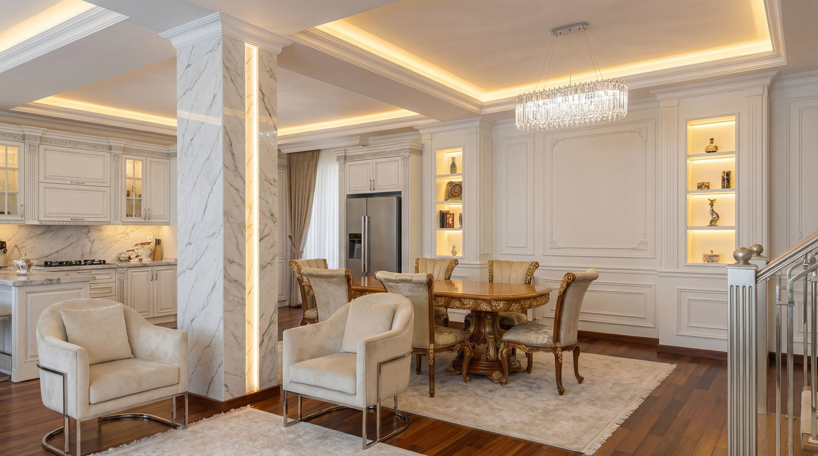 Дизайн гостиной в стиле Классика — фото интерьера от нейросети RoomGPT